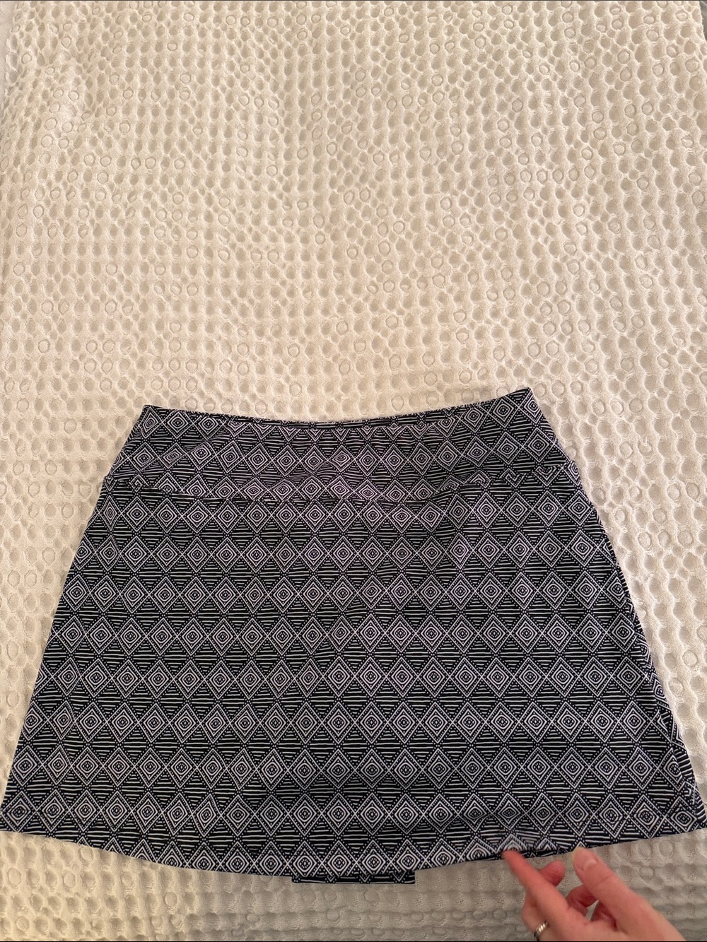Sigrid Olsen Black & White Geometric Skater Skirt